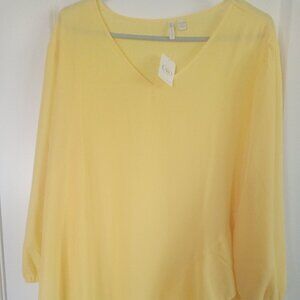 Yellow v neck top